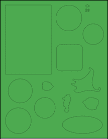 Sheet of 0" x 0" True Green labels