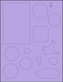 Sheet of 0" x 0" True Purple labels