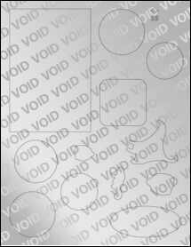 Sheet of 0" x 0" Void Silver Polyester labels