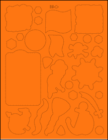 Sheet of 0" x 0" Fluorescent Orange labels