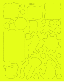 Sheet of 0" x 0" Fluorescent Yellow labels