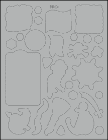 Sheet of 0" x 0" True Gray labels