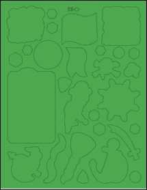 Sheet of 0" x 0" True Green labels