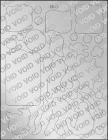 Sheet of 0" x 0" Void Silver Polyester labels