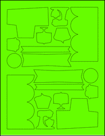 Sheet of 0" x 0" Fluorescent Green labels