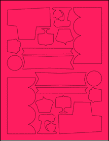 Sheet of 0" x 0" Fluorescent Pink labels