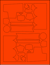 Sheet of 0" x 0" Fluorescent Red labels