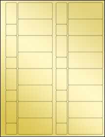 Sheet of 2.8125" x 1.333" Gold Foil Inkjet labels