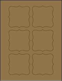 Sheet of 3" x 3" Brown Kraft labels