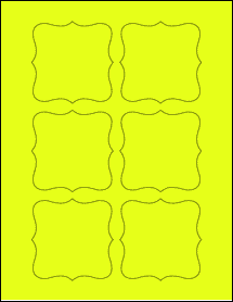 Sheet of 3" x 3" Fluorescent Yellow labels