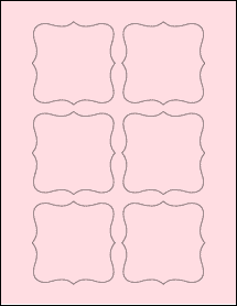 Sheet of 3" x 3" Pastel Pink labels