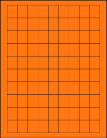 Sheet of 0.825" x 1.025" Fluorescent Orange labels