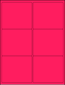 Sheet of 4" x 3.5" Fluorescent Pink labels