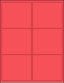 Sheet of 4" x 3.5" True Red labels