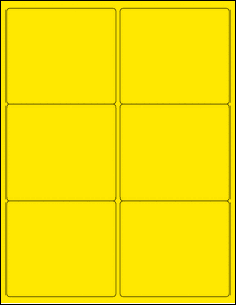 Sheet of 4" x 3.5" True Yellow labels