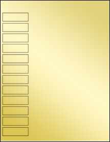 Sheet of 2" x 0.65" Gold Foil Inkjet labels