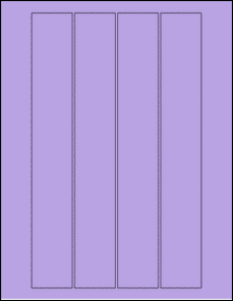 Sheet of 1.5" x 10.125" True Purple labels