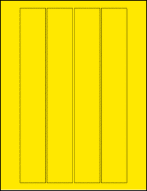Sheet of 1.5" x 10.125" True Yellow labels