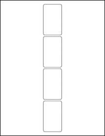 Sheet of 1.5" x 2.5" Weatherproof Polyester Laser labels