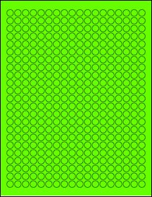 Sheet of 0.375" Circle Fluorescent Green labels