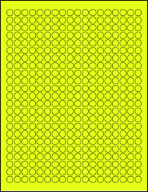 Sheet of 0.375" Circle Fluorescent Yellow labels