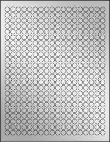 Sheet of 0.375" Circle Silver Foil Laser labels