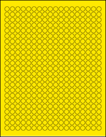 Sheet of 0.375" Circle True Yellow labels
