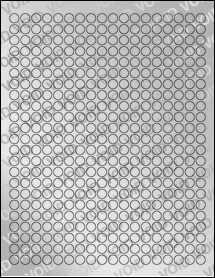 Sheet of 0.375" Circle Void Silver Polyester labels