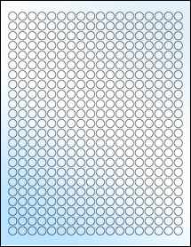 Sheet of 0.375" Circle White Gloss Inkjet labels
