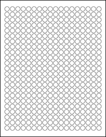 Sheet of 0.375" Circle Standard White Matte labels