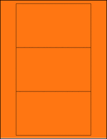 Sheet of 6" x 3.5" Fluorescent Orange labels