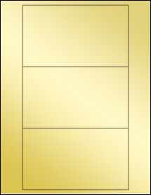 Sheet of 6" x 3.5" Gold Foil Inkjet labels