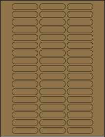 Sheet of 2.125" x 0.5" Brown Kraft labels