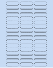 Sheet of 2.125" x 0.5" Pastel Blue labels