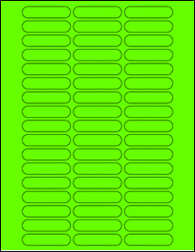 Sheet of 2.125" x 0.5" Fluorescent Green labels