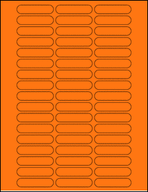Sheet of 2.125" x 0.5" Fluorescent Orange labels
