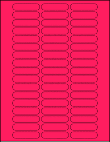 Sheet of 2.125" x 0.5" Fluorescent Pink labels