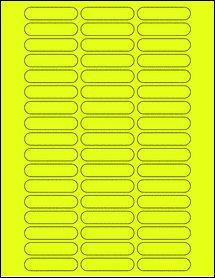 Sheet of 2.125" x 0.5" Fluorescent Yellow labels