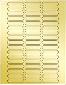 Sheet of 2.125" x 0.5" Gold Foil Inkjet labels