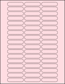 Sheet of 2.125" x 0.5" Pastel Pink labels