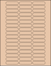 Sheet of 2.125" x 0.5" Light Tan labels