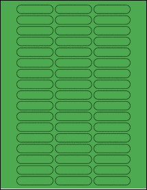Sheet of 2.125" x 0.5" True Green labels
