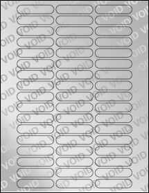 Sheet of 2.125" x 0.5" Void Silver Polyester labels