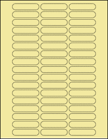 Sheet of 2.125" x 0.5" Pastel Yellow labels