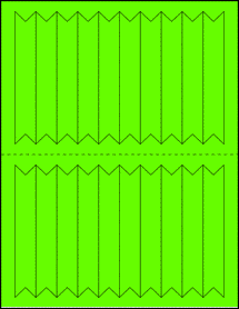 Sheet of 0.75" x 4.75" Fluorescent Green labels