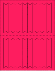 Sheet of 0.75" x 4.75" Fluorescent Pink labels