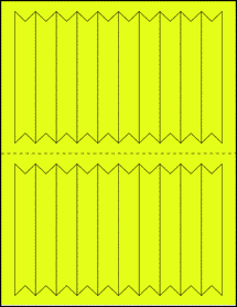 Sheet of 0.75" x 4.75" Fluorescent Yellow labels