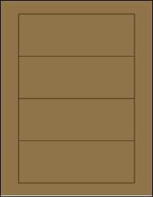 Sheet of 6.5" x 2.375" Brown Kraft labels