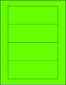 Sheet of 6.5" x 2.375" Fluorescent Green labels