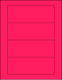 Sheet of 6.5" x 2.375" Fluorescent Pink labels